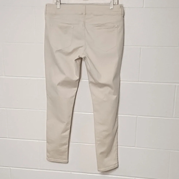 Skinny Super Soft Brushed Stretch Jeans Cream Large Regular - Picture 2 of 11